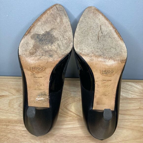 Hugo Boss, Mixed Media Patchwork Pumps Suede, Patent & Smooth Leather Women’s 36 - Picture 4 of 12